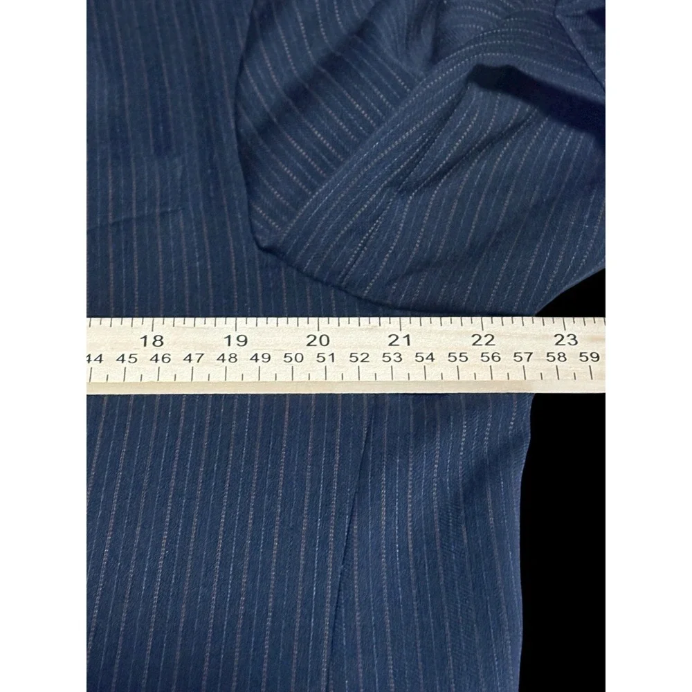 Giancarlo Lamberti Merino Wool Suit Jacket Blazer Men Black Pinstripe Italy Sz ?